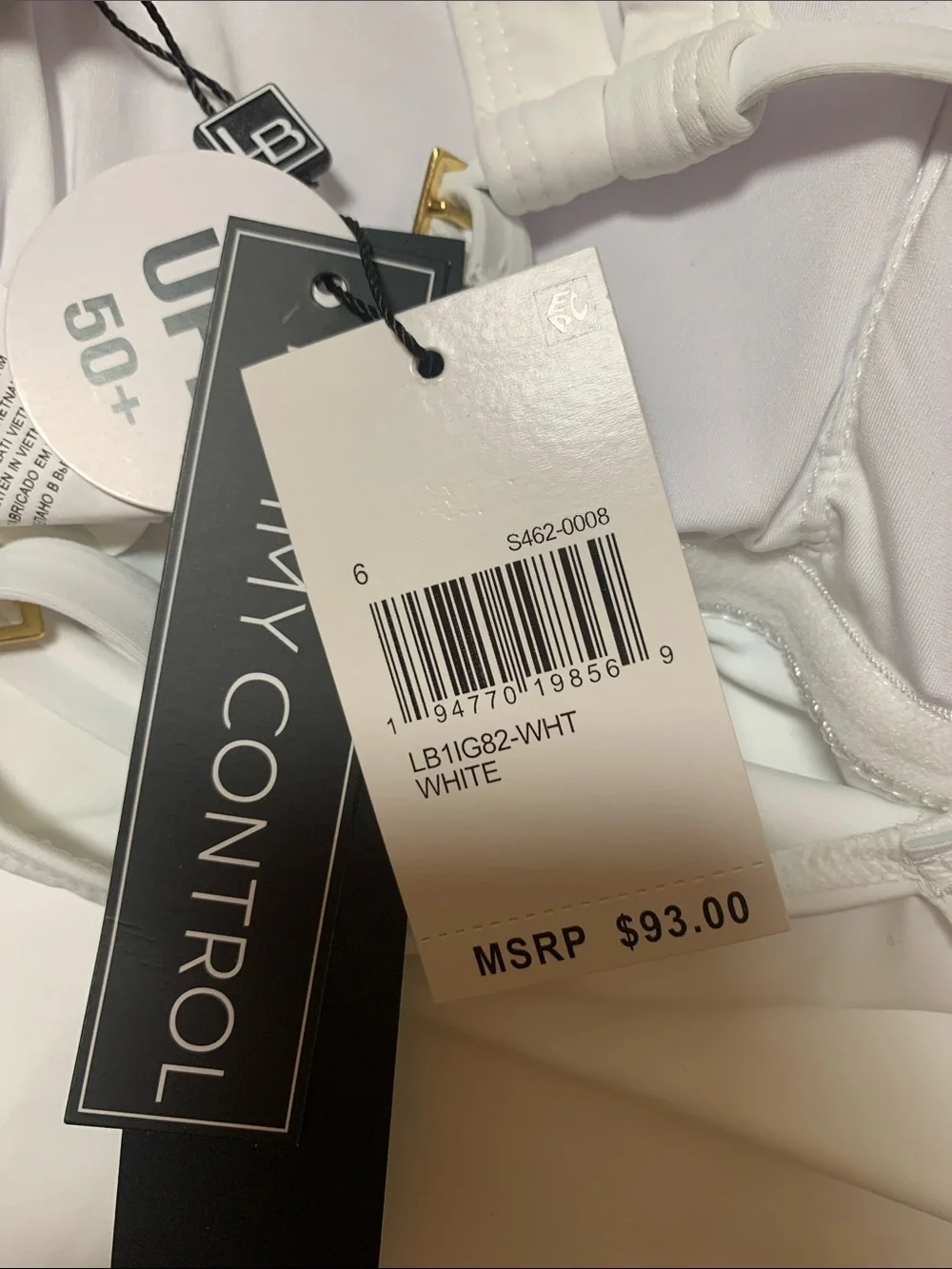 La Blanca swimsuit - island goddess white tankini top, one shoulder keyhole